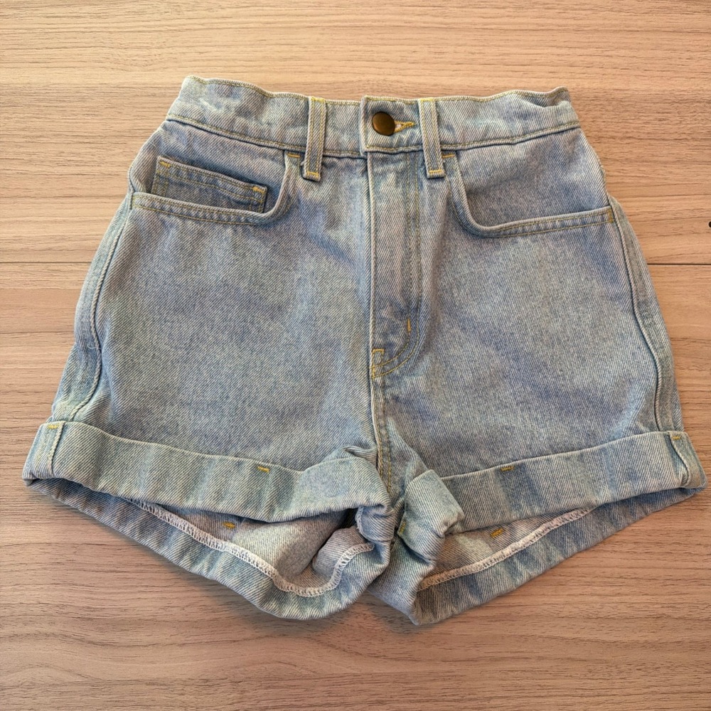 American Apparel Denim Shorts Casual 23 Light Blue Excellent Y2K Retro Boho